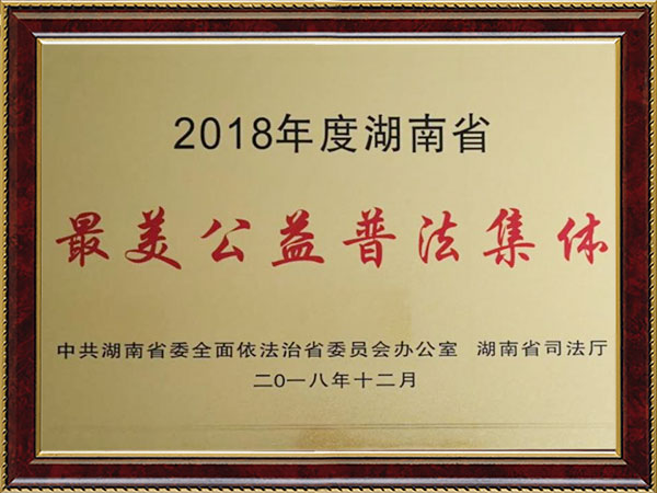 2018年度湖南省最美公益普法集体